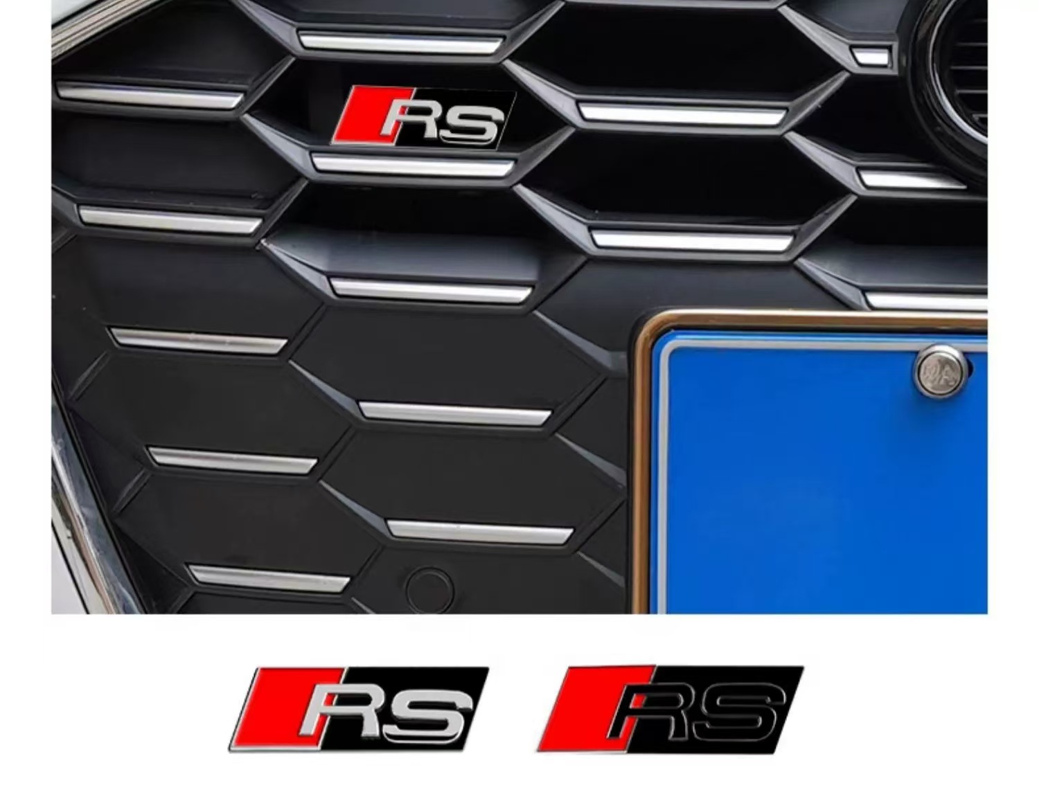 Suitable for Audi S3S4S5 honeycomb net logo RS3RS4RS5 character paste modified net paste car logo