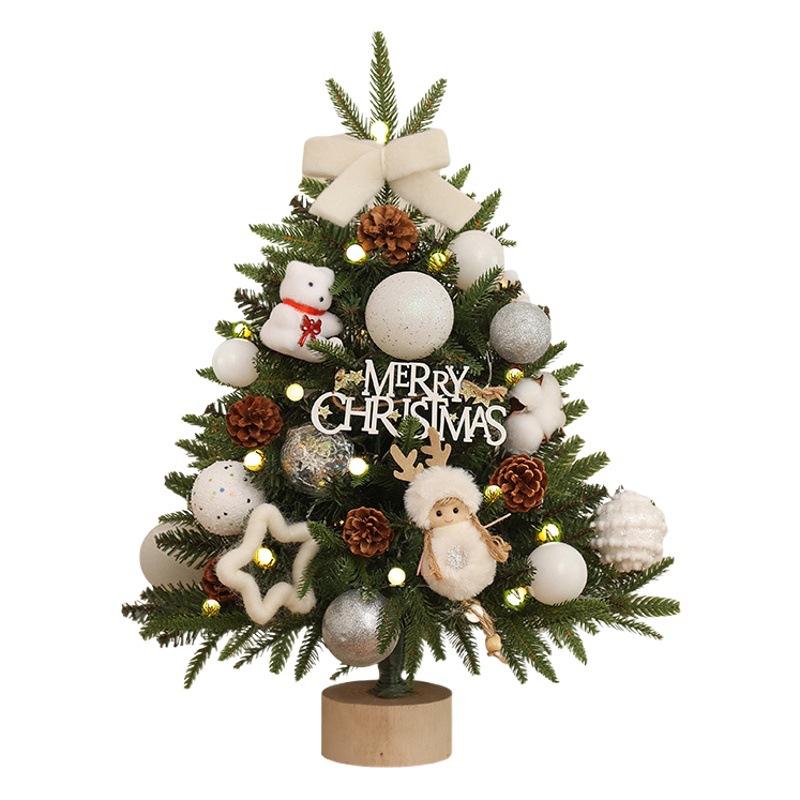 Árbol de Navidad transfronterizo pequeño árbol de Navidad suministros de decoración mini paquete árbol con luces adornos de árbol de Navidad