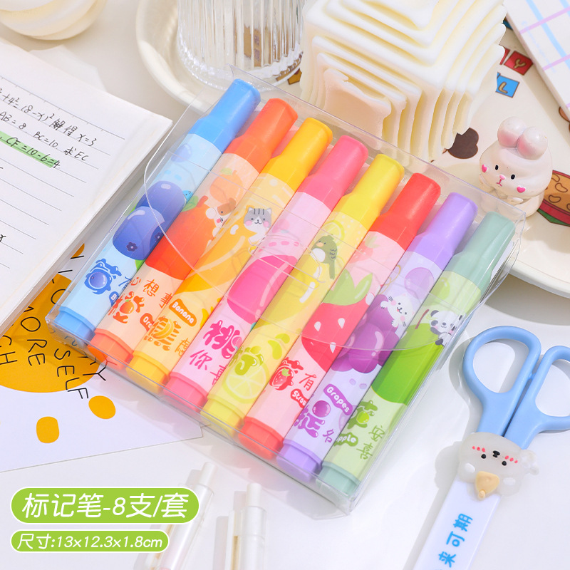 Gran capacidad resaltador estudiante pluma fluorescente color brillo marcador chica lindo rotulador