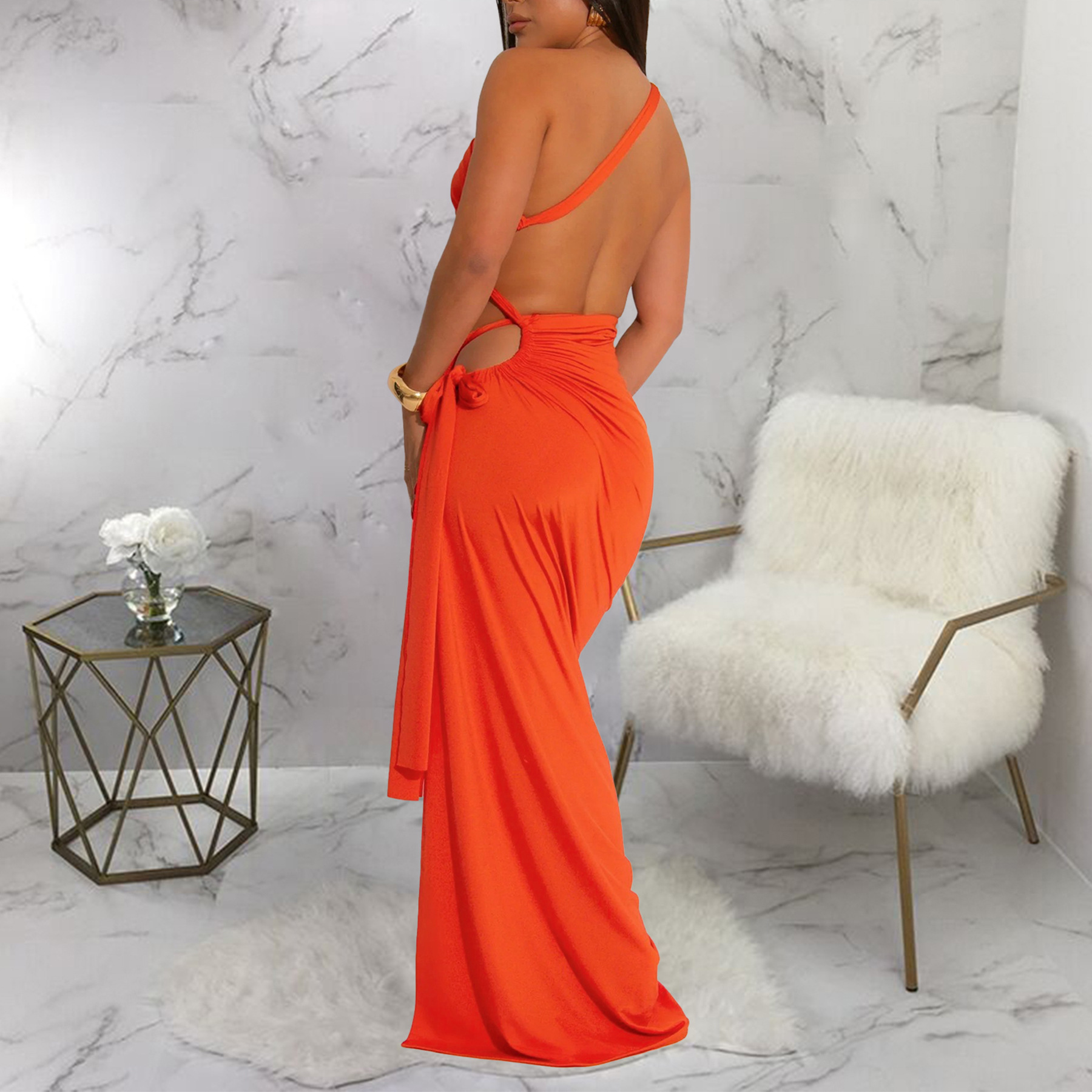 345g Weight Maxi Long Dress Dress Length Type Sleeveless Sleeve Length Sheath Dress Dresses Type Polyester Fabric Type High Waist Waist Line Banquet, Cocktail Party Occasion Strapless, Oblique collar Neckline Slim Fit Type Solid Color Pattern Summer Season Women's Gender Sexy, Streetwear Style Wholesale Women's Sexy Streetwear Solid Color Banquet Cocktail Party Strapless Oblique Collar Sleeveless Sheath Dress 14