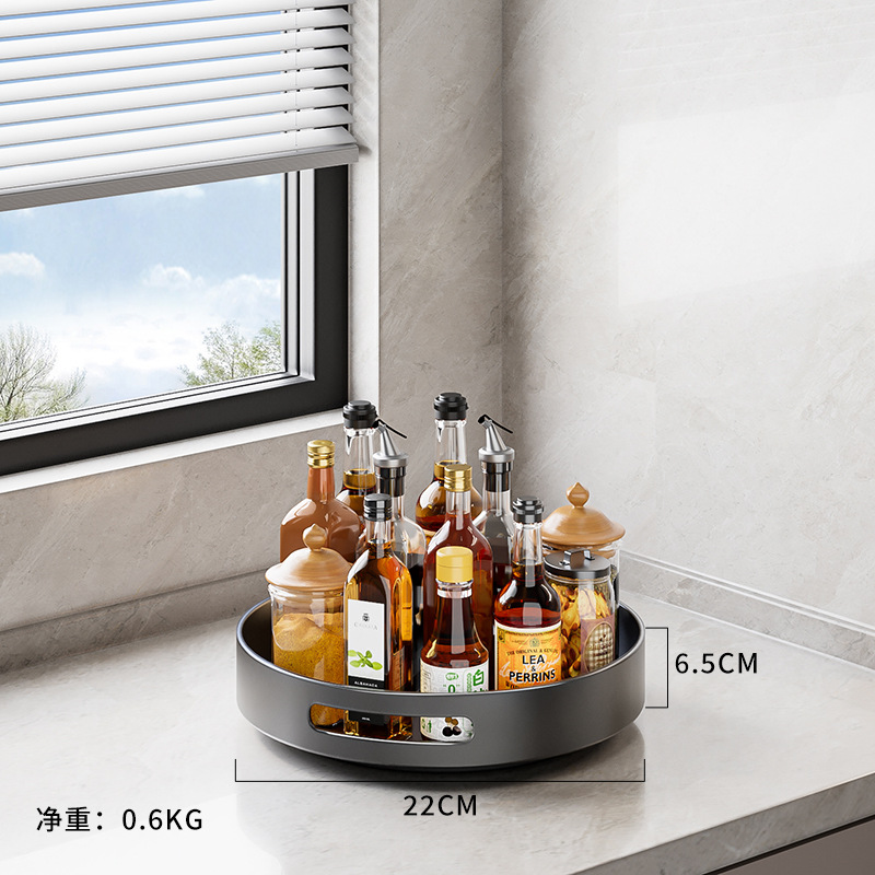 回転調味料ラック多機能キッチン収納棚キッチン単層二重調味料ラックデスクトレイ収納