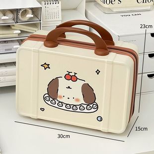 Cute Stylisible Printing Fashion Student Korean 14 inch ABS Portable Multifunctional Luggage Makeup Bag Storage Box
