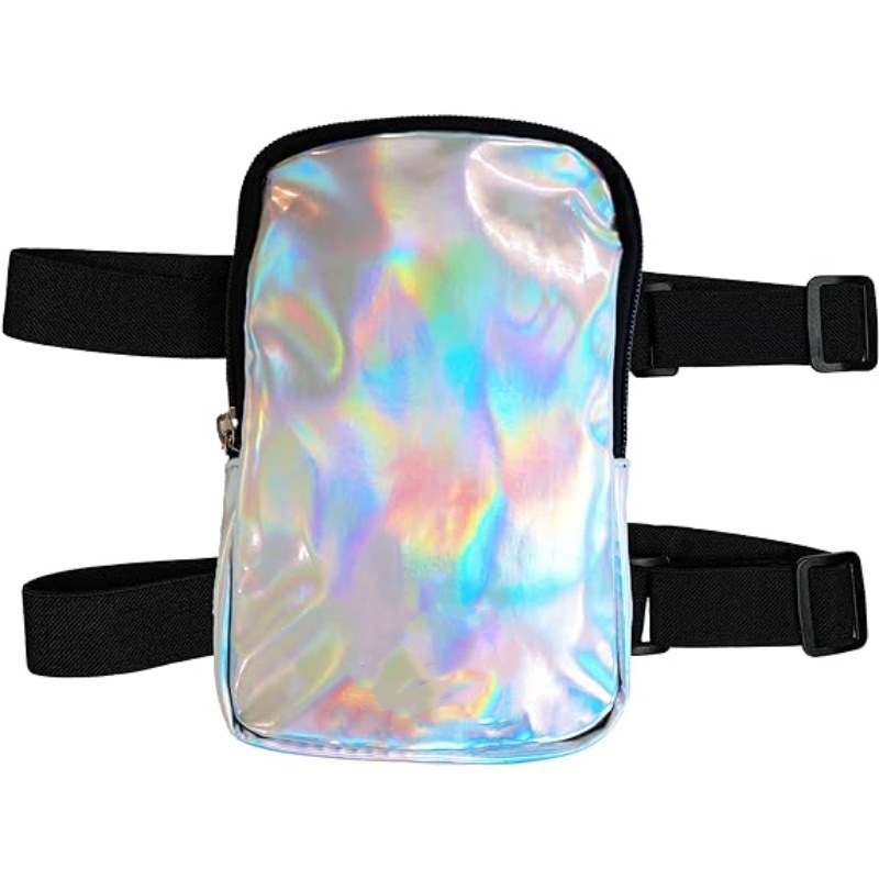 Amazon holografico bolsas de muslos bolsas de piernas de mujer al aire libre carnaval trekking bolsas de cintura ajustables