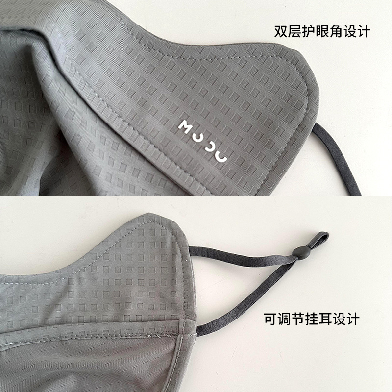 Máscara de protección solar estilo de verano para mujer seda de hielo transpirable anti-ultravioleta gasa original tridimensional sombreado protección de ojos máscara facial completa