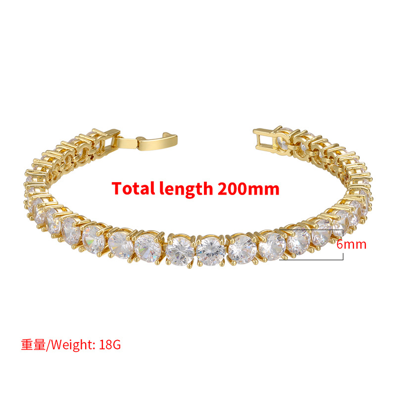 Micro-inlaid zircon bracelet round diamond trend full zircon bracelet copper bracelet