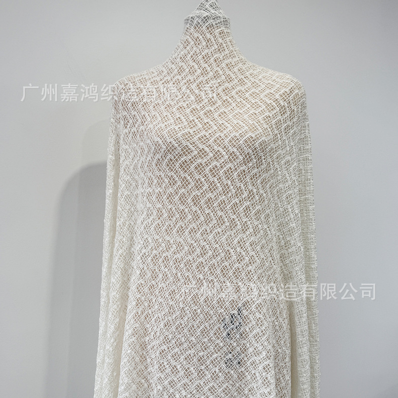 2026 tejido coreano de tejido de punto tejido de encaje vestido de textura abierto de tela de cola de pescado en forma de A vestido largo