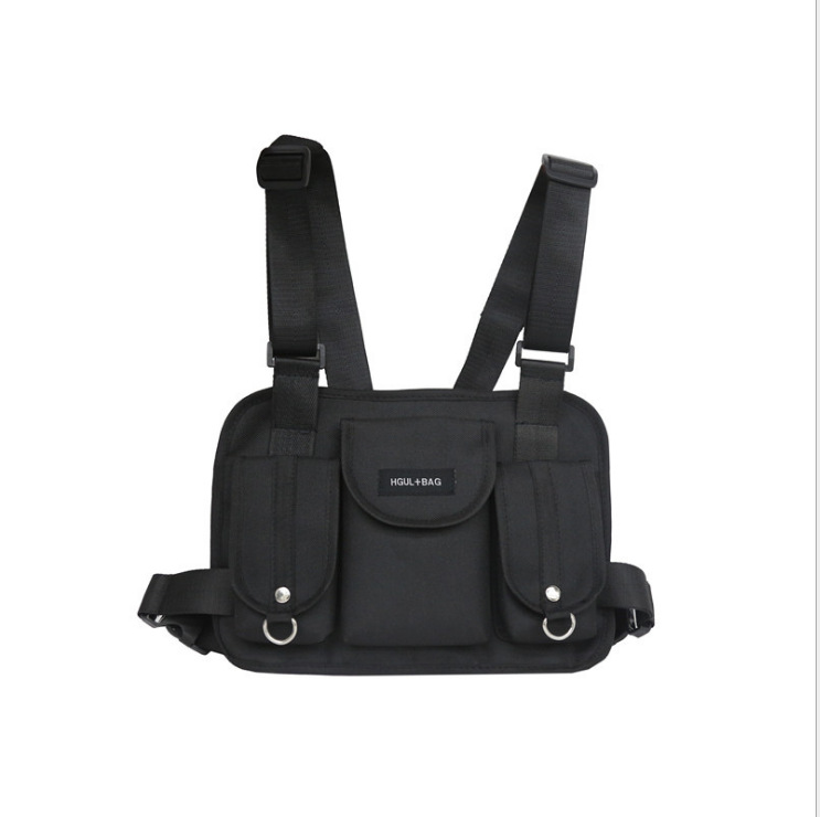 潮牌街拍男女背包战术网红吃鸡同款二级甲马甲嘻哈机能胸包潮腰包