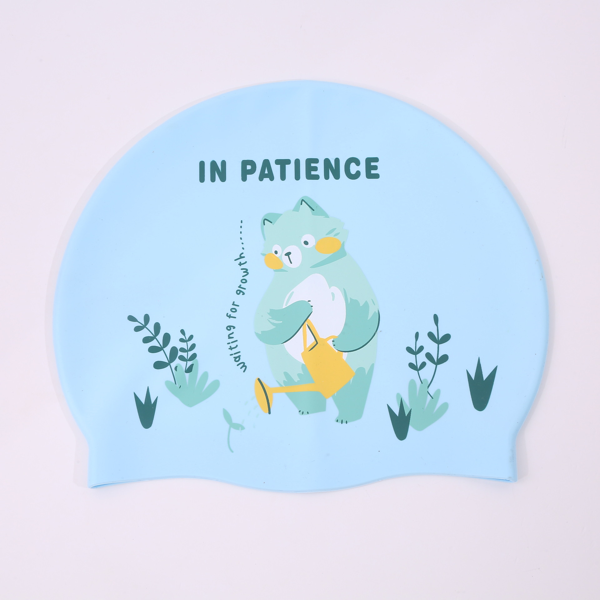 Gorro de baño de dibujos animados de silicona para niños, cabello largo para niñas, protección para los oídos impermeable, sin estrangulamiento, lindo gorro de natación, equipo de natación