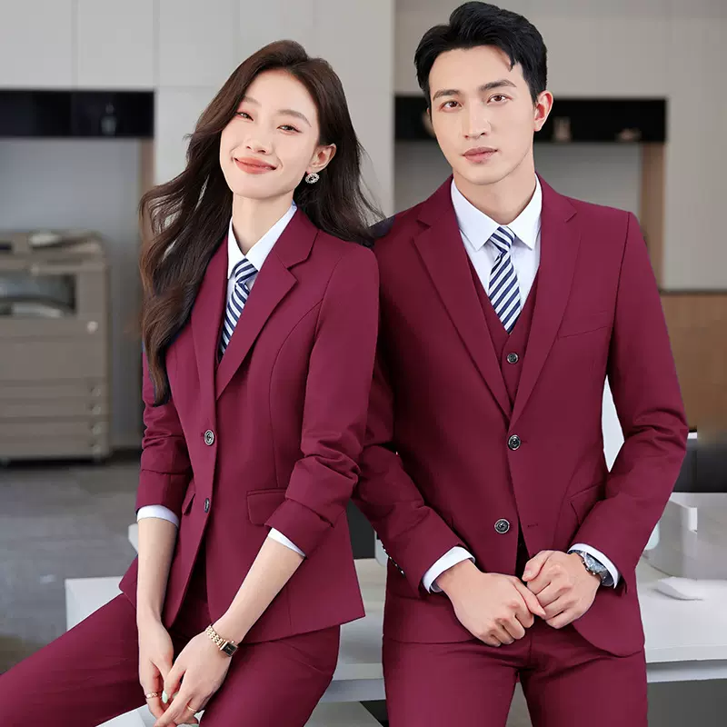 职业西装男女款商务气质正装珠宝汽车4S店销售经理银行工作服8010
