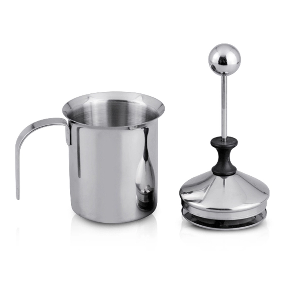 跨境原单不锈钢打泡器打奶器打奶泡咖啡奶造型拉花杯 带盖保温