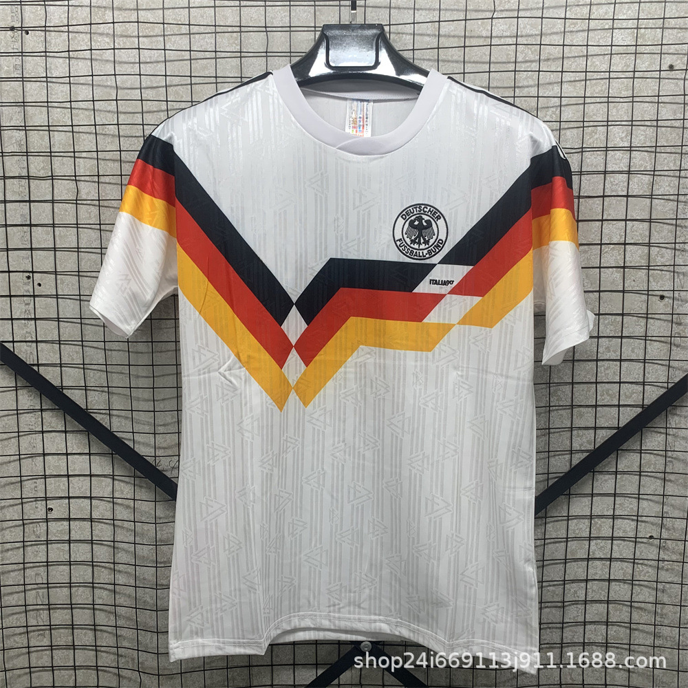 Camiseta de fútbol tailandesa retro Selección nacional Brasil Francia Argentina Portugal Camiseta de manga corta al por mayor Número de impresión