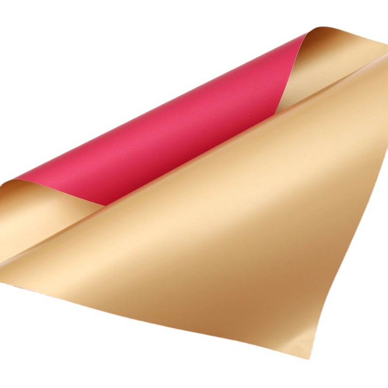 Papel de oro de dos colores ramo de flores papel de embalaje papel de regalo floral papel de oro ouya papel floristería embalaje al por mayor