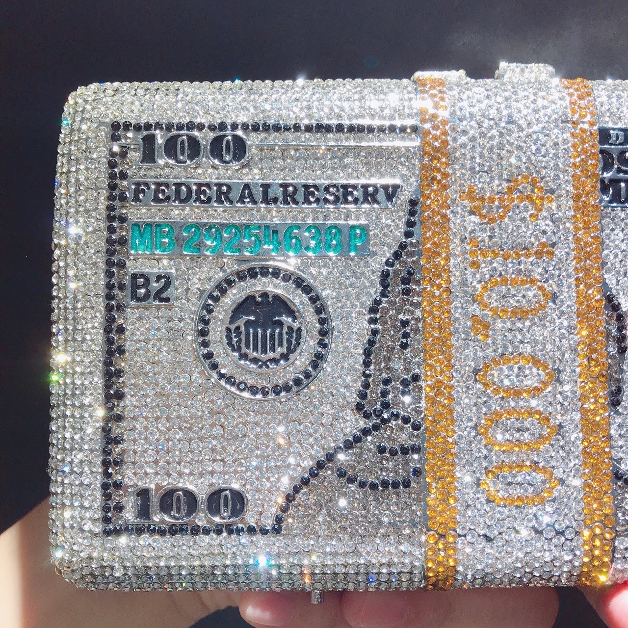 2021 bolsas de cena con diamantes en forma de dólar transfronteriza, bolsas horizontales de diamantes completas de estilo europeo y americano, bolsas de mujer cuadradas de diamantes