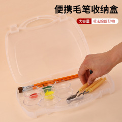 Transparent PP Component Box Plastic Calligraphy Set Box Portable Part Storage Box A4 Document Storage Box