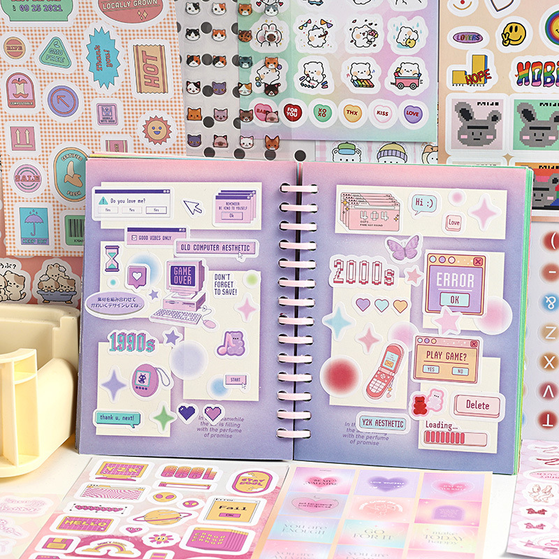 Pegatinas autoadhesivas de dibujos animados del espacio del alma Pegatinas decorativas del diario de la cuenta de la mano de bricolaje Pegatinas del patrón de dibujos animados lindo