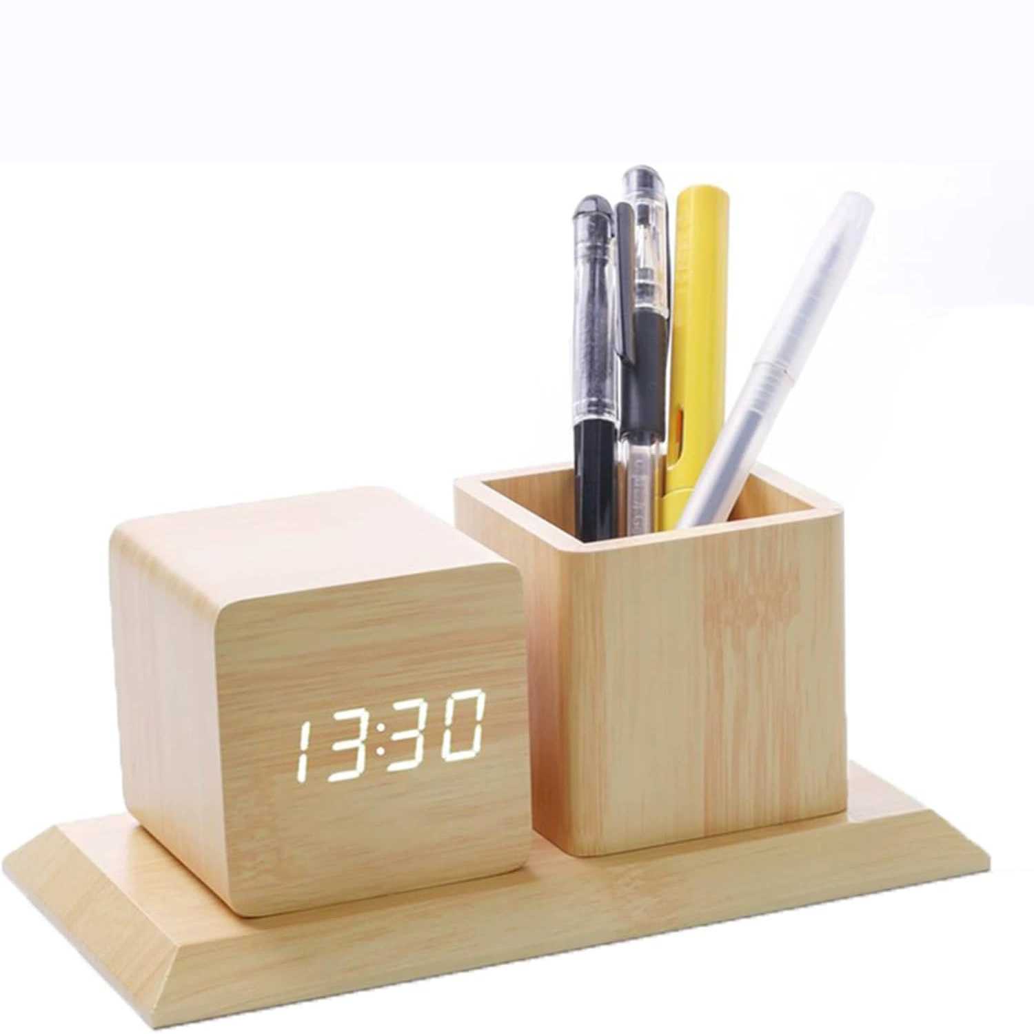 Светодиодный деревянный будильный карандаун креативный модный подарок деревянный колокол многофункциональный японский карандаун многофункциональный карандаун