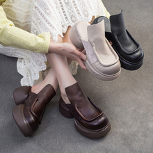 上海杰骤2025夏季新款复古包头罗马风松糕跟外穿拖鞋休闲小众女鞋