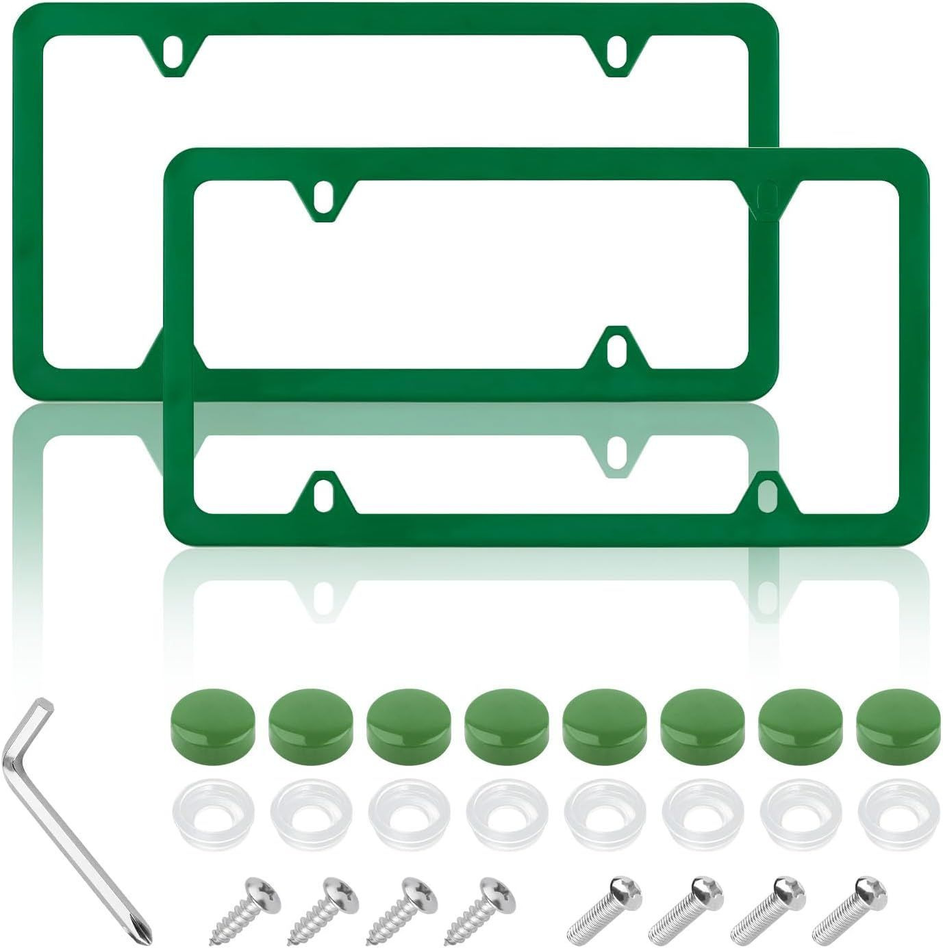 Factory Direct Sales 4-Hole American License Plate Frame Stainless Steel American License Plate Frame with Accessories Cross-Border Amazon