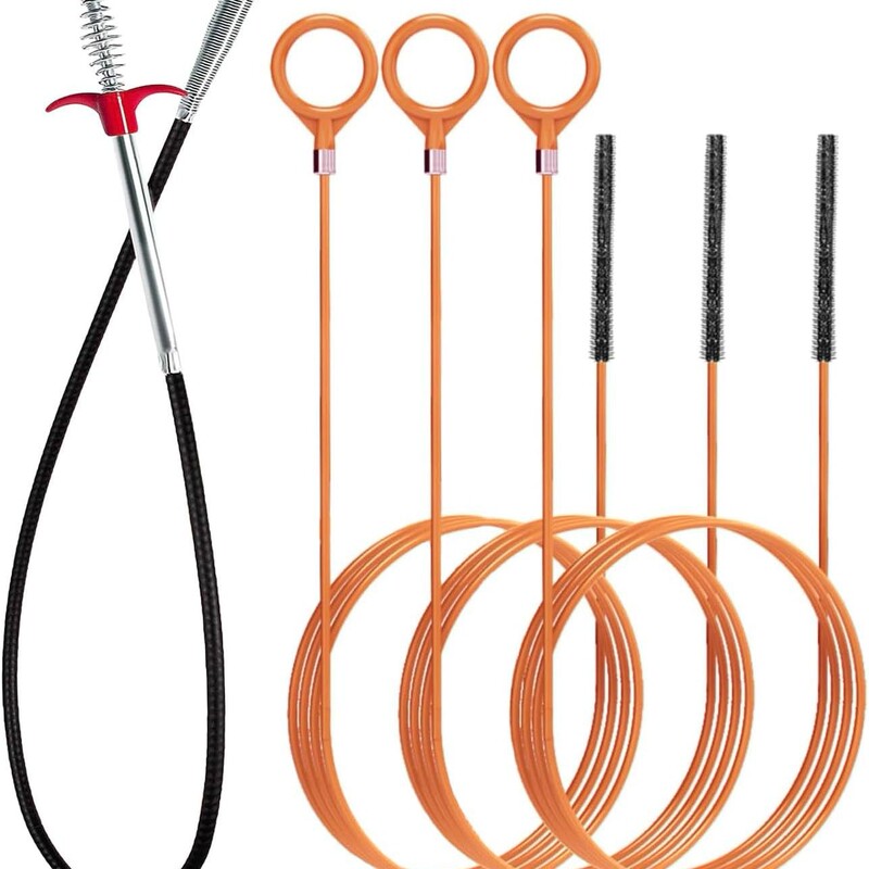 Hair Cleaner Drain Spiral Cleaning Tool Set 3-Piece Sink Unclogger + 1 Magic Grabber Hair Cleaner Drain Spiral Cleaning Tool Set 3-Piece Sink Unclogger + 1 Magic Grabber