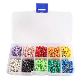 跨境10色15MM彩色地球钉渔具针软木板图片墙按钉装饰钉固定大头针