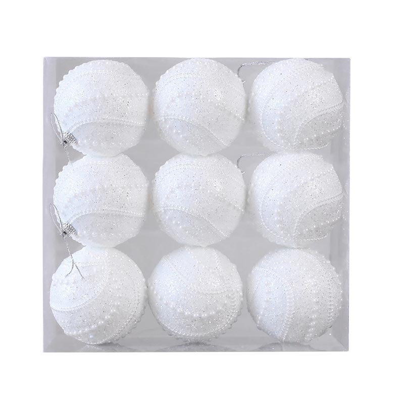 8CM espuma de perla hecha a mano bola de Navidad set colgante decoración de árbol de Navidad colgar bola