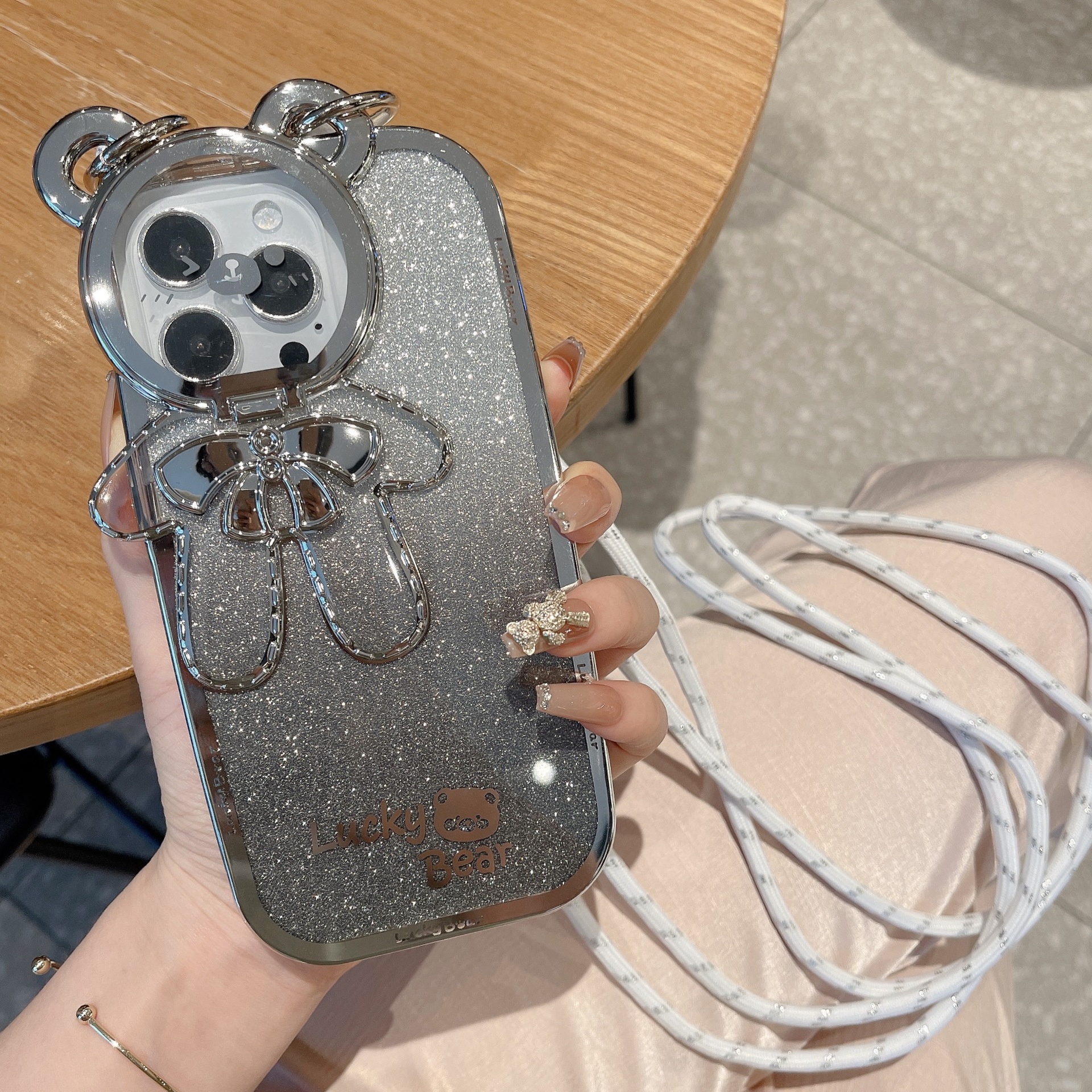 Silver Bow Flip oso + cordón de nylon