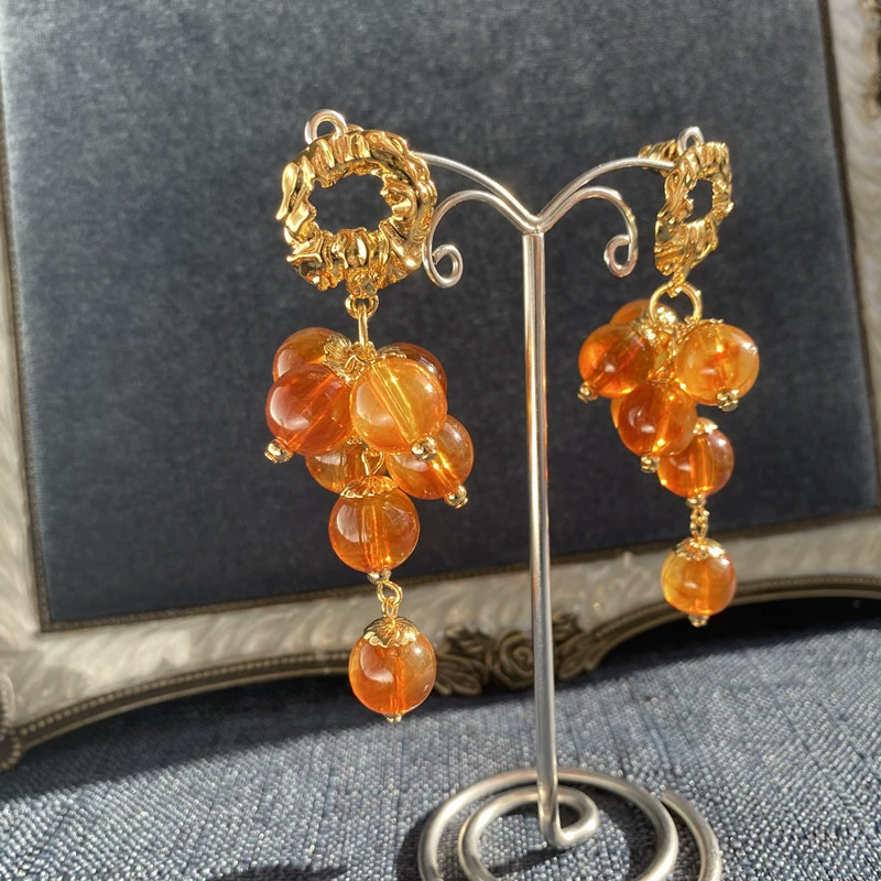Genuine retro elegant beads, earrings