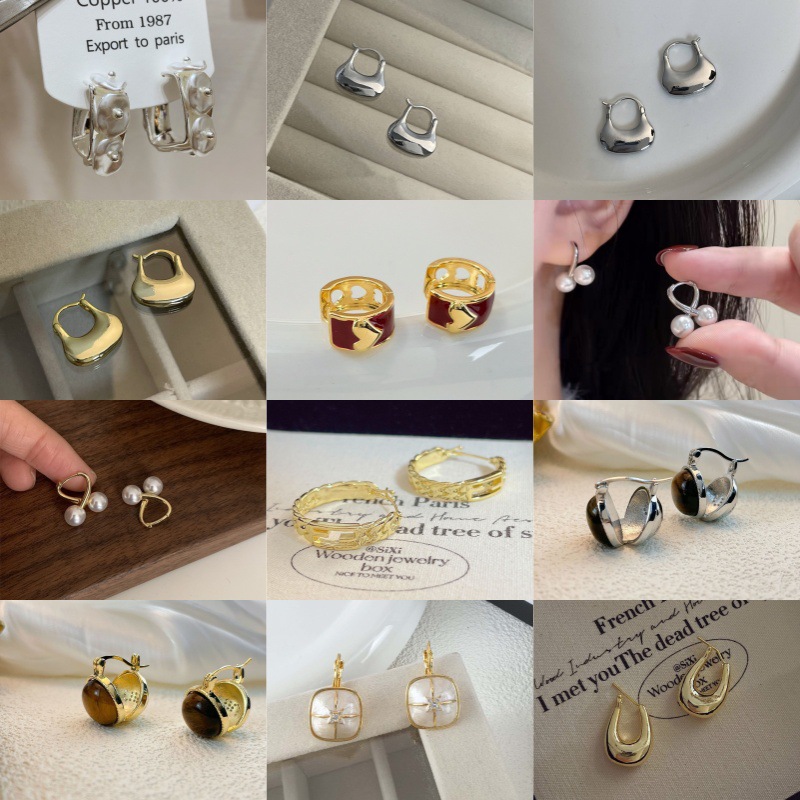 Geometric square elegant fashionable trend earrings