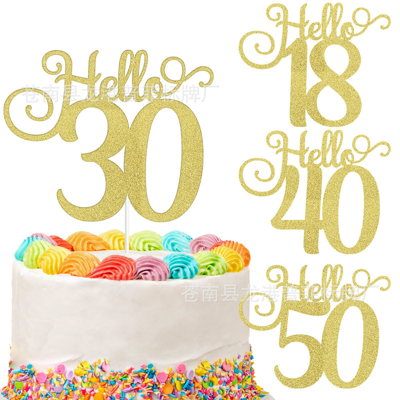 Flash birthday party Hello 30 40 50 70 anniversary/wedding/birthday party cake card