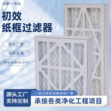 初效纸框空气过滤器折叠式G4滤芯棉空调机组铝框初效空气过滤器