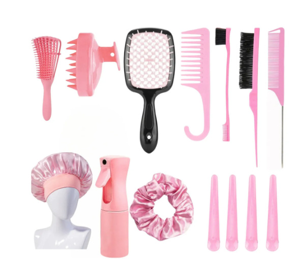 Brazo de cabello, tocado, arco, tocado, cepillo de lavado de cabello, botella de pulverización continua, peinado de cabello de cola, peinado de cabello hueco