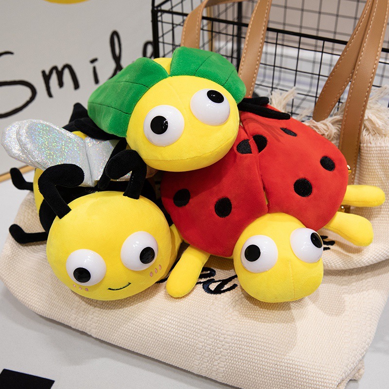 Cute abeja de color luciérnagas siete estrellas mariposas series de insectos luminosos muñecas de peluche muñecas de insectos image 3