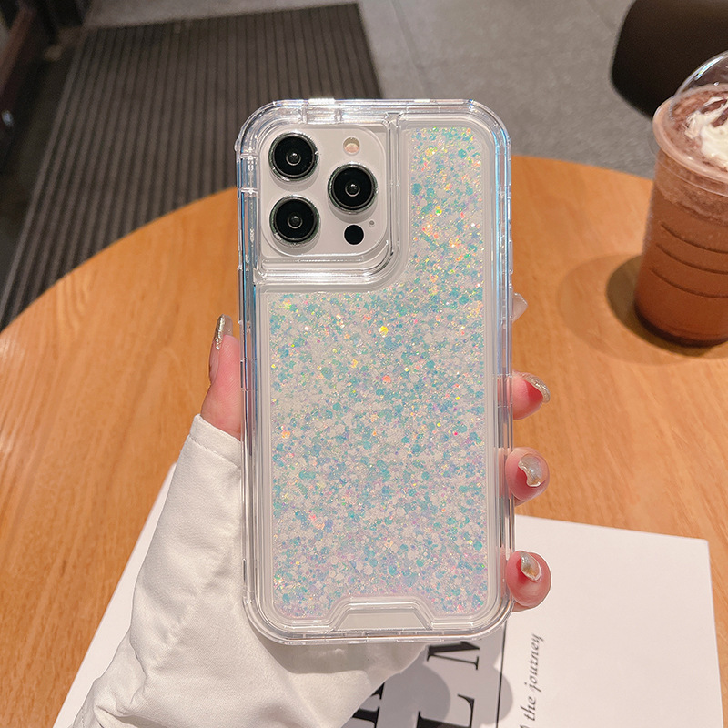 Aiwei Factory Hot Sale Suitable for Apple 15 Series Pearl Luminous Glitter Dust-proof Waterproof Drop-proof Phone Case