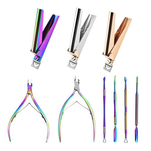 Carbon steel manicure one-line scissors U-shaped fake nail clippers flat-blade scissors French nail clippers nail clippers manicure tools wholesale