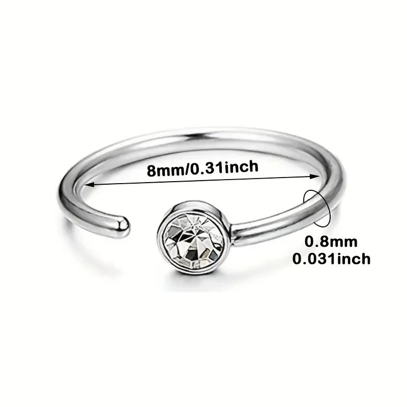 (Перекрестная торговля), физиологическое нос piercing из нержавеющей стали с цирконом, Амазон