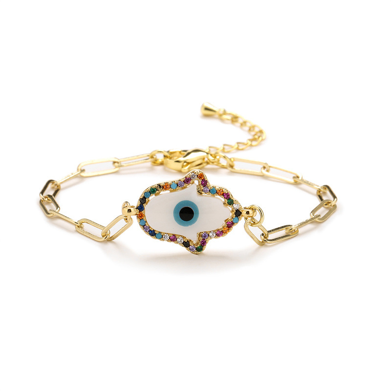 Fashion Palm Copper Bracelets Plating Zircon Copper Bracelets