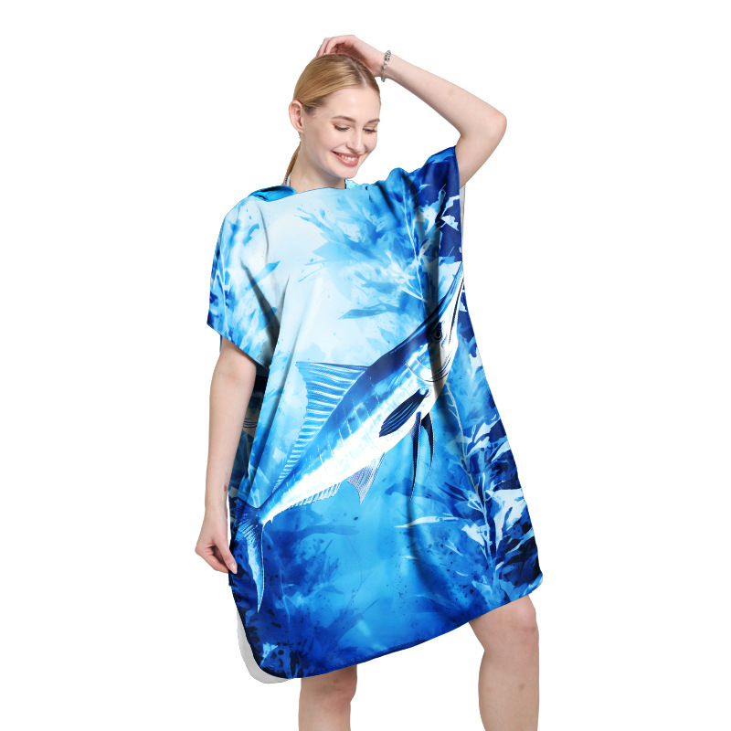 Toalla de baño de playa de secado rápido capa playa playa a prueba de viento albornoz de natación con capucha buceo absorbente chal de natación al aire libre