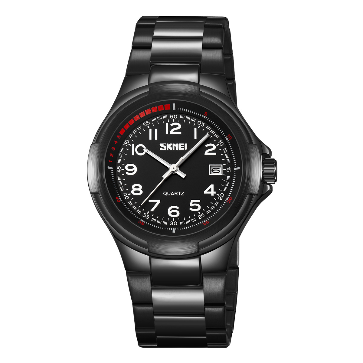 Reloj de hombre de comercio exterior transfronterizo correa de acero impermeable reloj de cuarzo calendario reloj de negocios fuente al por mayor