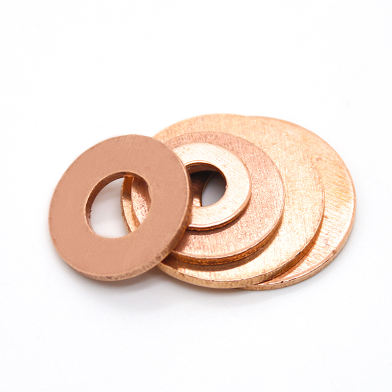 T2紫铜平垫圈圆形金属螺丝加大加厚紫铜垫片国标M3M4M5M6M8M10M12