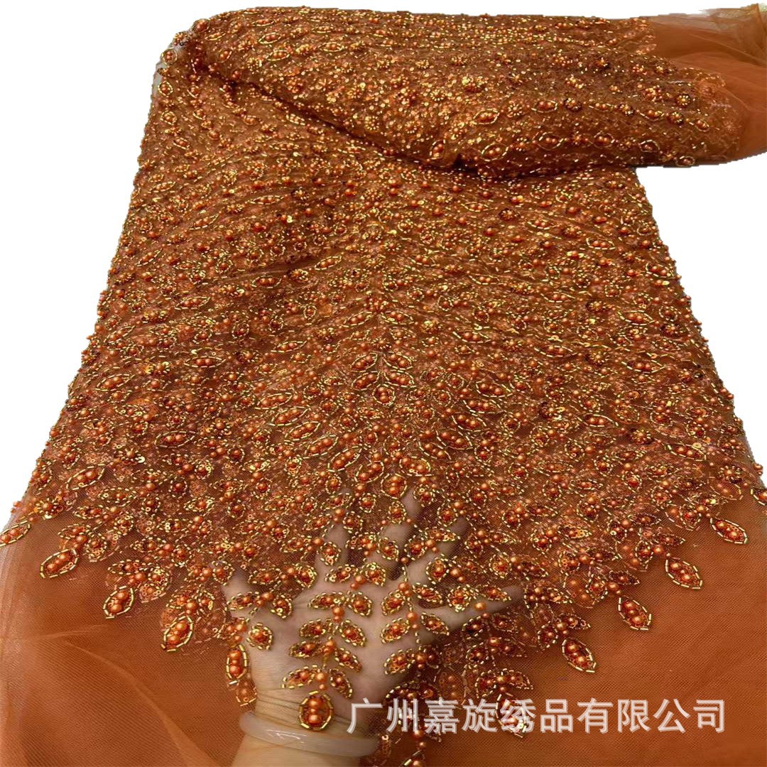 Nuevos vestidos de boda de cuentas hechos a mano de Europa y América Tejido de encaje vestidos de boda Tejido de encaje image 6