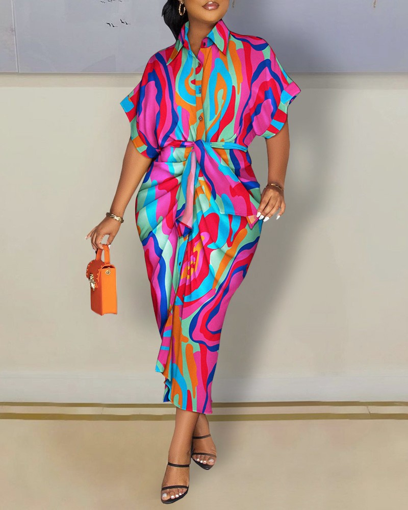 Printed Shirt Dress