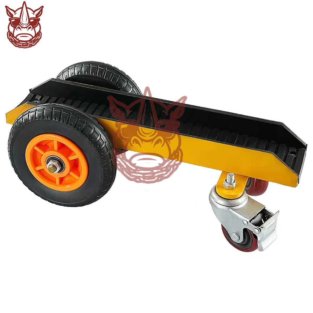 DJ大理石材搬运推板车四轮装载重型槽钢实心橡胶万向轮手推车工具