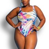 Комбинезон, купальник, высокая талия, европейский стиль, большой размер