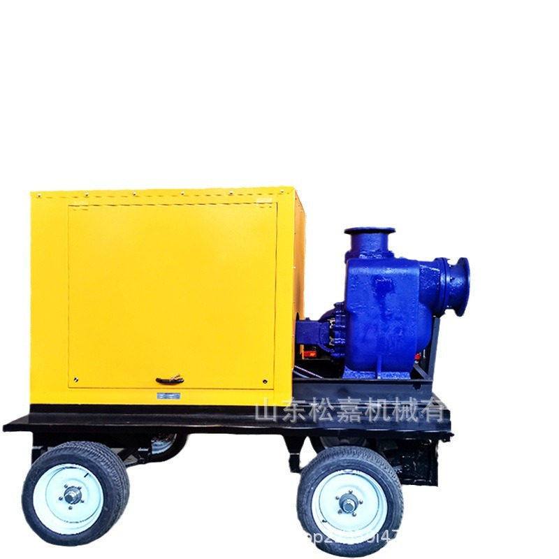Diesel de alta elevación rescate de emergencia drenaje bomba de bombeo de riego de drenaje de gran flujo bombeo de agua freno móvil de prevención