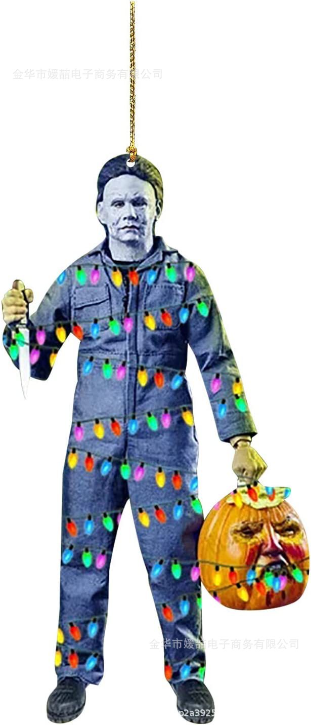 2022 nuevos productos transfronterizos personajes de película de terror decoraciones colgantes de Navidad Halloween colgantes de automóviles de Navidad