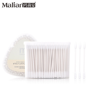 Marian double-headed multifunctional cotton swabs 300 boxed portable wooden stick makeup cotton swabs factory direct sales 3121