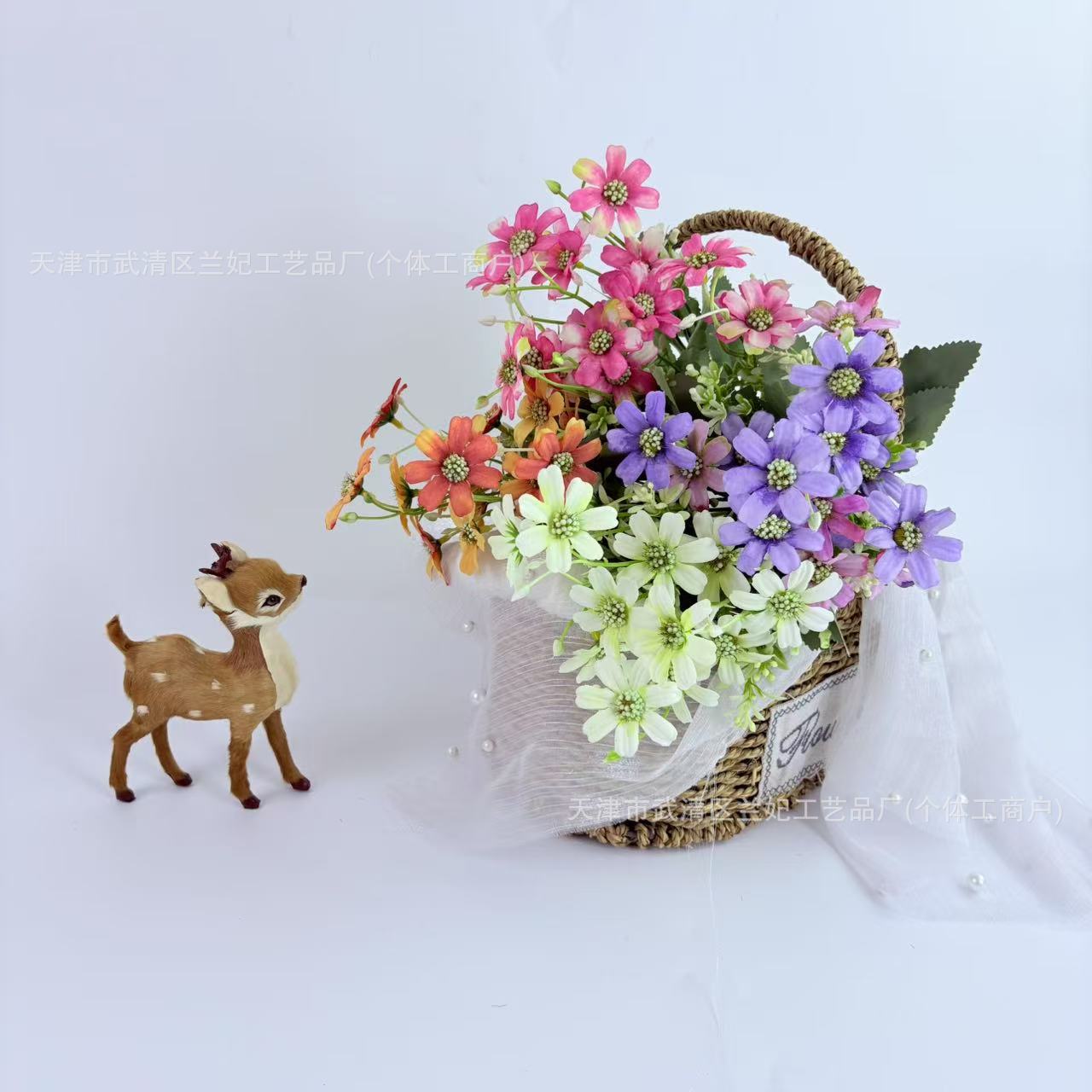 Ramo de Margaritas Artificiales de Flor de Seda para Decoración del Hogar image 3