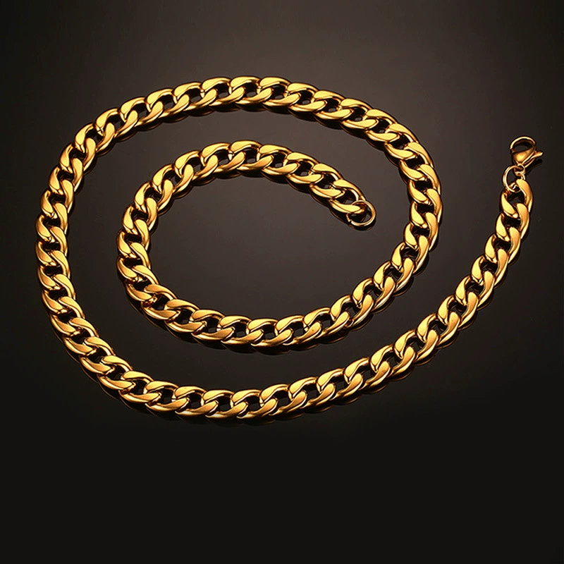 Золото Черное серебро Нержавеющая сталь Мужское толстое ожерелье Аксессуары Титановая сталь Соответствующая цепочка Хип-хоп Модная цепочка Ювелирные изделия NK Chain