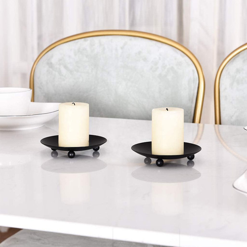 American black iron plate candle holder, diffuser candle base tray, round candle holder, wedding decoration