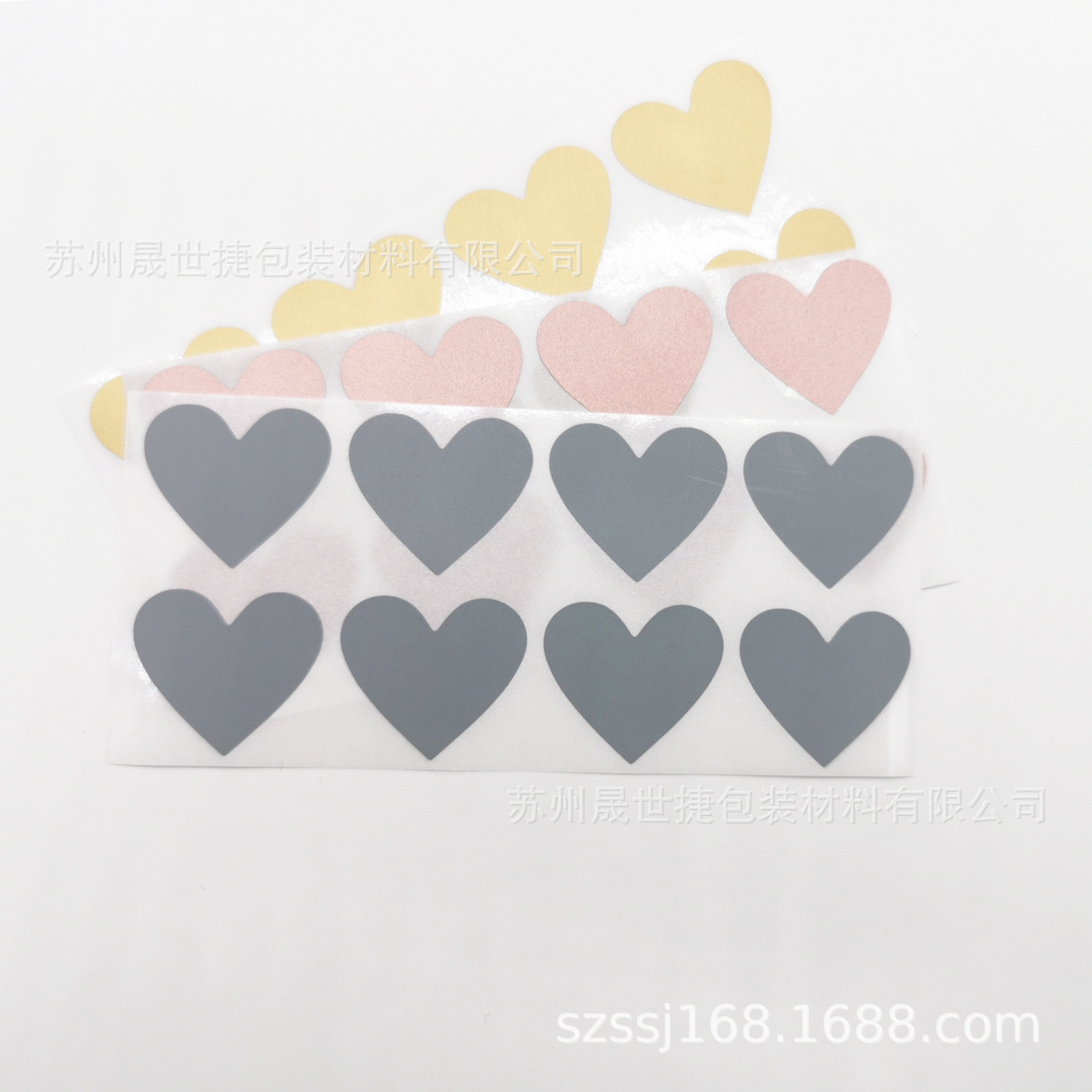 亚马逊爱心刮刮卡涂层魔术贴创意涂层金色25*28mm 300pcs/ 包